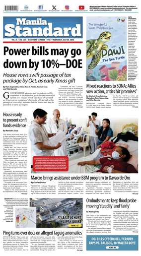 Cover of Manila Standard