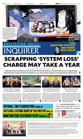 Cover of Philippine Daily Inquirer