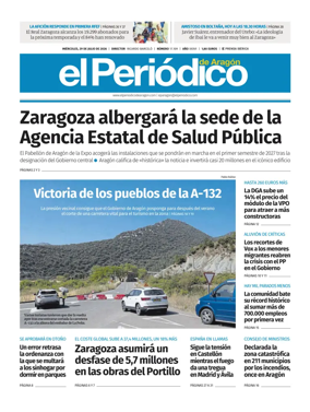 Cover of El Periodico Aragon