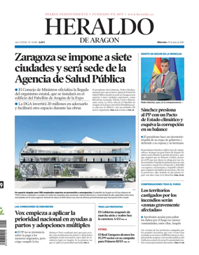 Cover of Heraldo de Aragon