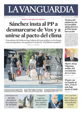 Cover of La Vanguardia