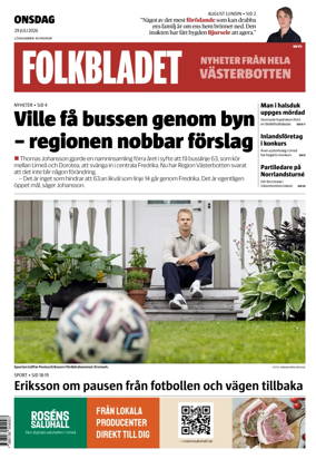 Cover of Folkbladet Vasterbotten