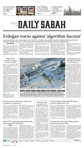 Cover of Daily Sabah (Turkey)