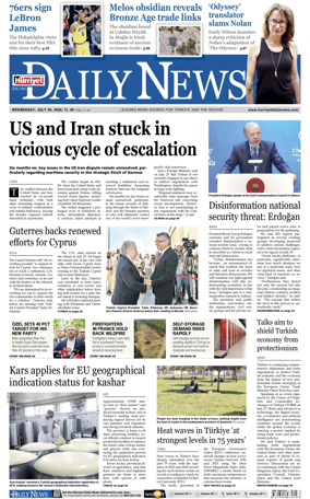 Cover of Hurriyet Daily News & Economic Review