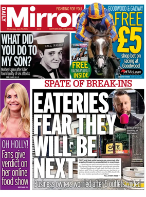 Cover of Daily Mirror (Northern Ireland)