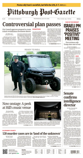 Cover of Pittsburgh Post-Gazette
