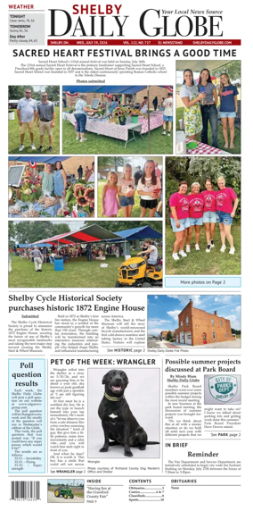 Cover of Shelby Daily Globe