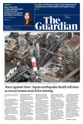Cover of The Guardian (USA)