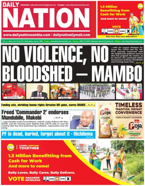 Cover of Daily Nation Newspaper