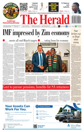 Cover of The Herald (Zimbabwe)