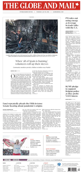 Cover of The Globe and Mail (Ottawa/Quebec Edition)