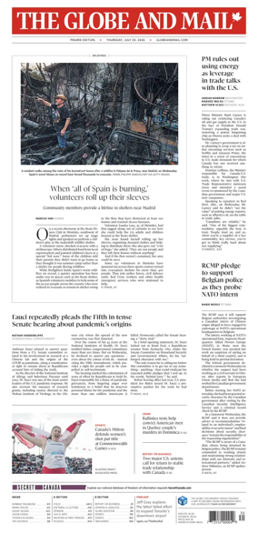 Cover of The Globe and Mail (Prairie Edition)
