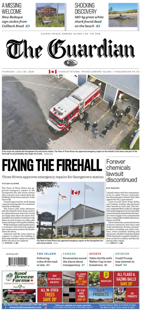 Cover of The Guardian (Charlottetown)