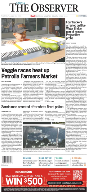 Cover of The Observer (Sarnia)
