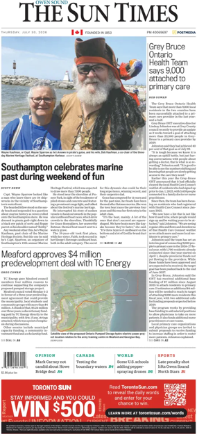 Cover of The Sun Times (Owen Sound)