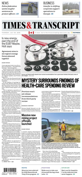 Cover of Times & Transcript