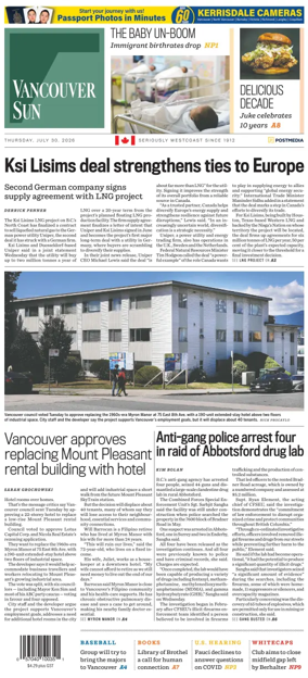 Cover of Vancouver Sun