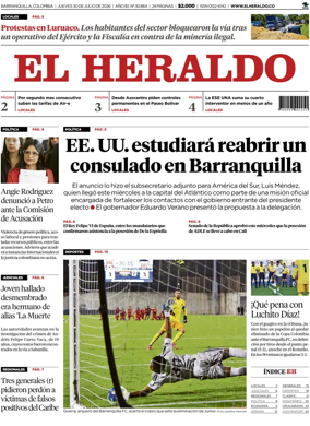 Cover of El Heraldo (Colombia)