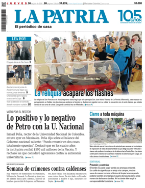 Cover of La Patria (Colombia)
