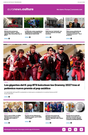 Cover of Euronews Culture and Sport (Spanish) Compiled Edition