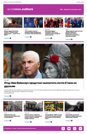 Cover of Euronews Culture and Sports (Russian) Compiled Edition