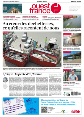 Cover of Ouest France (Angers / Segre)