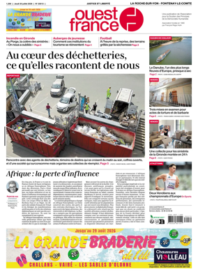 Cover of Ouest France (La Roche-sur-Yon - Fontenay-le-Comte)