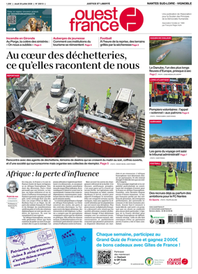 Cover of Ouest France (Nantes / Sud-Loire / Vignoble)