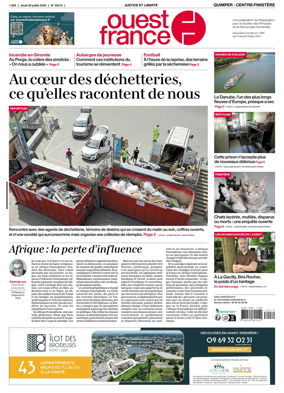 Cover of Ouest-France (Quimper Centre-Finistere)