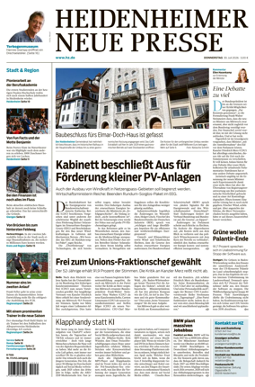 Cover of Heidenheimer Neue Presse