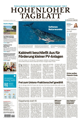Cover of Hohenloher Tagblatt