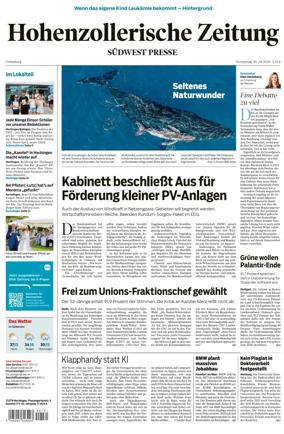 Cover of Hohenzollerische Zeitung