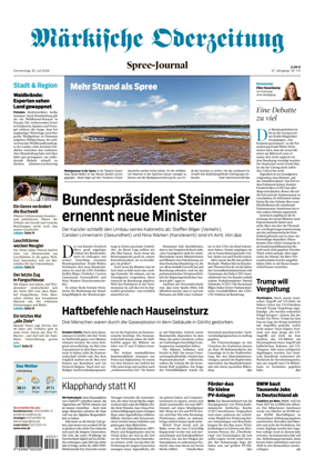 Cover of Markische Oderzeitung Spree-Journal