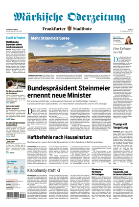 Cover of Markische Oderzeitung Frankfurt (Oder)