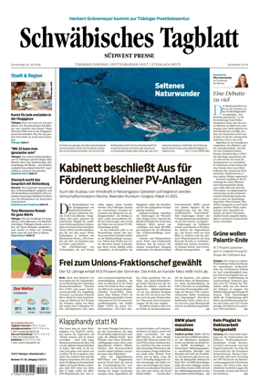 Cover of Schwabisches Tagblatt - Tubinger Chronik