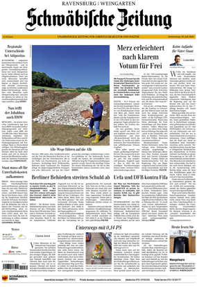 Cover of Schwabische Zeitung (Ravensburg / Weingarten)