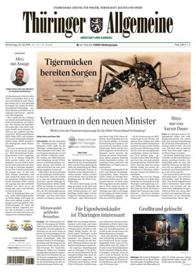 Cover of Thuringer Allgemeine (Arnstadt und Ilmenauz)