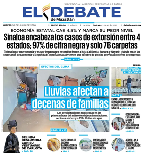 Cover of El Debate de Mazatlan