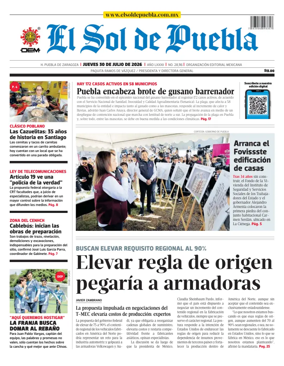 Cover of El Sol de Puebla