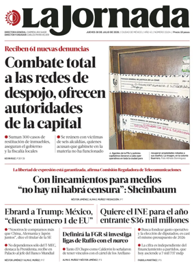 Cover of La Jornada