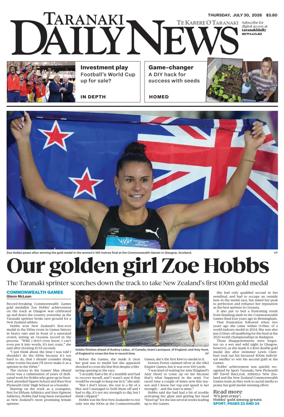 Cover of Taranaki Daily News