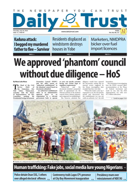 Cover of Daily Trust