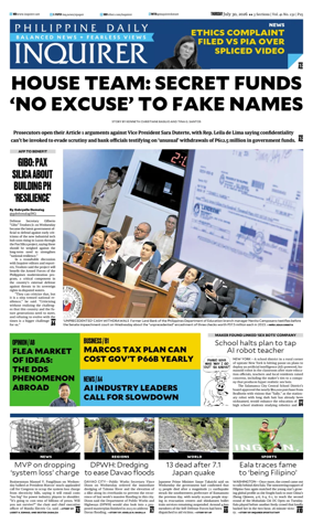 Cover of Philippine Daily Inquirer