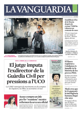 Cover of La Vanguardia (Catala)