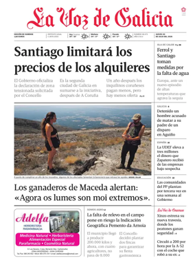 Cover of La Voz de Galicia (Ourense)