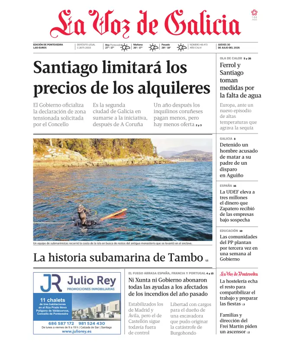 Cover of La Voz de Galicia (Pontevedra)