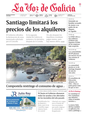 Cover of La Voz de Galicia (Santiago)