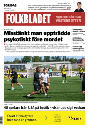 Cover of Folkbladet Vasterbotten