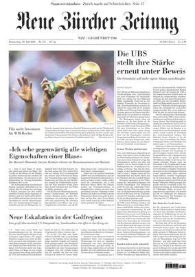 Cover of Neue Zurcher Zeitung