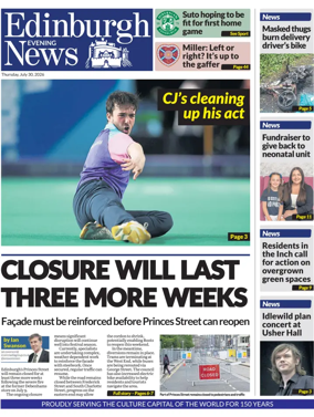 Cover of Edinburgh Evening News